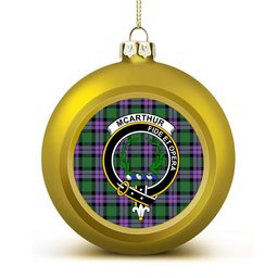 ScotsTee Shop Scottish McArthur of Milton Ancient Crest Tartan Christmas Ball Ornament