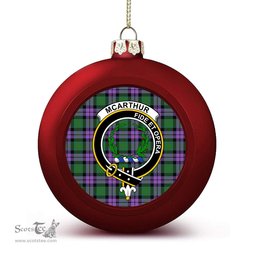 ScotsTee Shop Scottish McArthur of Milton Ancient Crest Tartan Christmas Ball Ornament