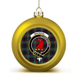 ScotsTee Shop Scottish MacNicol Hunting Modern Crest Tartan Christmas Ball Ornament