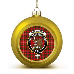 ScotsTee Shop Scottish MacKinnon Modern Crest Tartan Christmas Ball Ornament