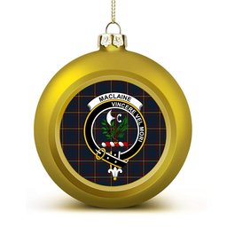 ScotsTee Shop Scottish MacLaine of Lochbuie Hunting Crest Tartan Christmas Ball Ornament