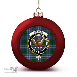 ScotsTee Shop Scottish Wishart Hunting Modern Crest Tartan Christmas Ball Ornament