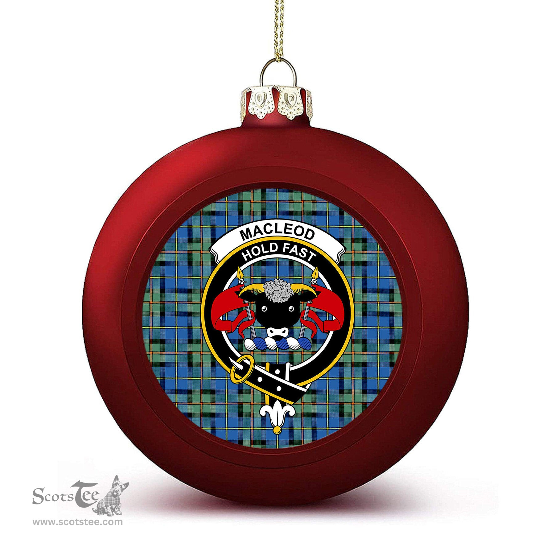 ScotsTee Shop Scottish MacLeod of Harris Ancient Crest Tartan Christmas Ball Ornament