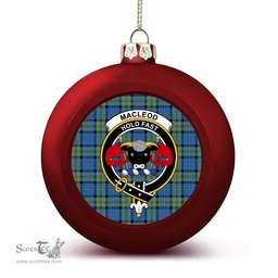 ScotsTee Shop Scottish MacLeod of Harris Ancient Crest Tartan Christmas Ball Ornament