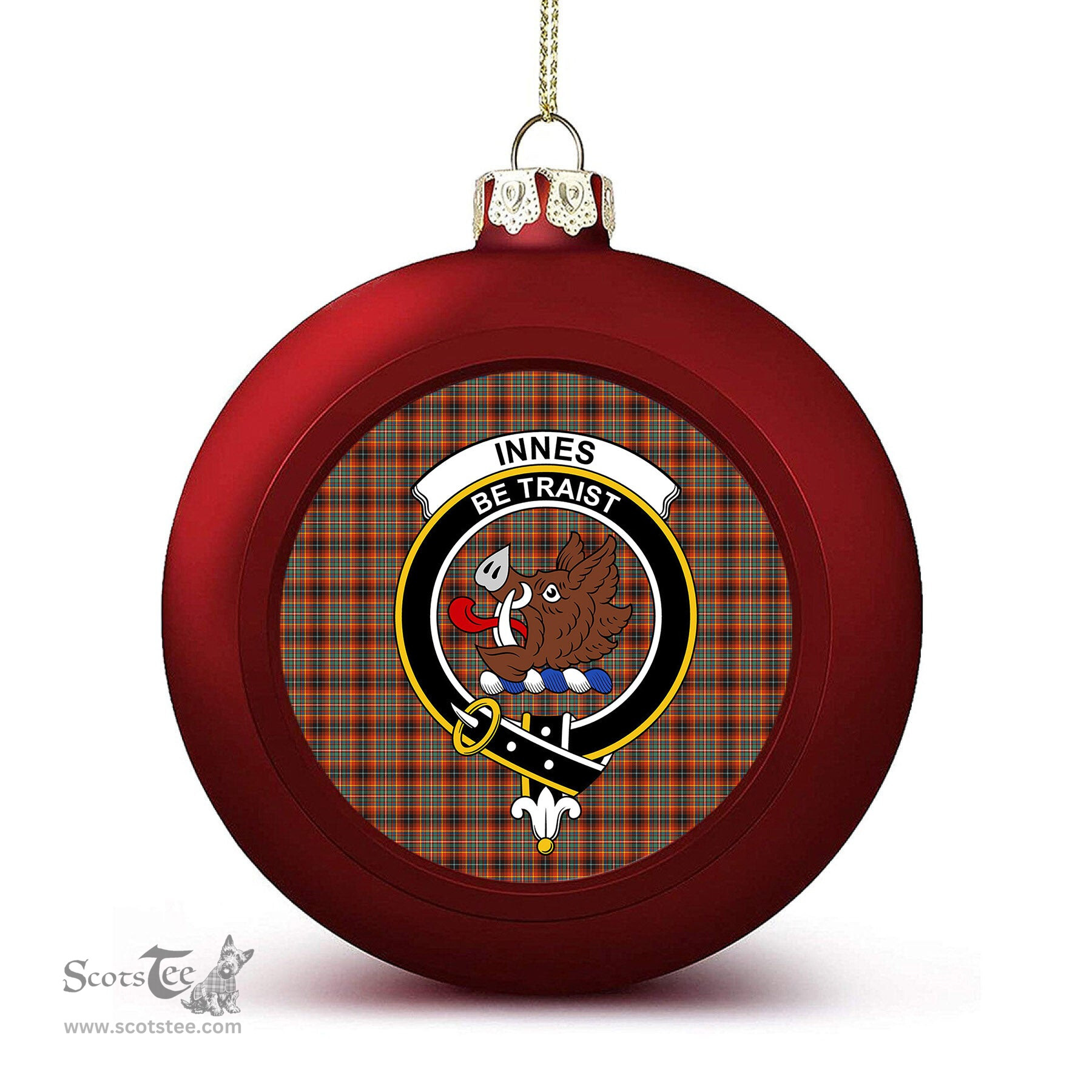 ScotsTee Shop Scottish Innes Ancient Crest Tartan Christmas Ball Ornament