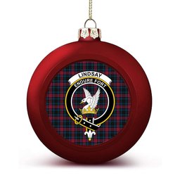 ScotsTee Shop Scottish Lindsay-McGee Modern Clan Crest Tartan Christmas Ball Ornament