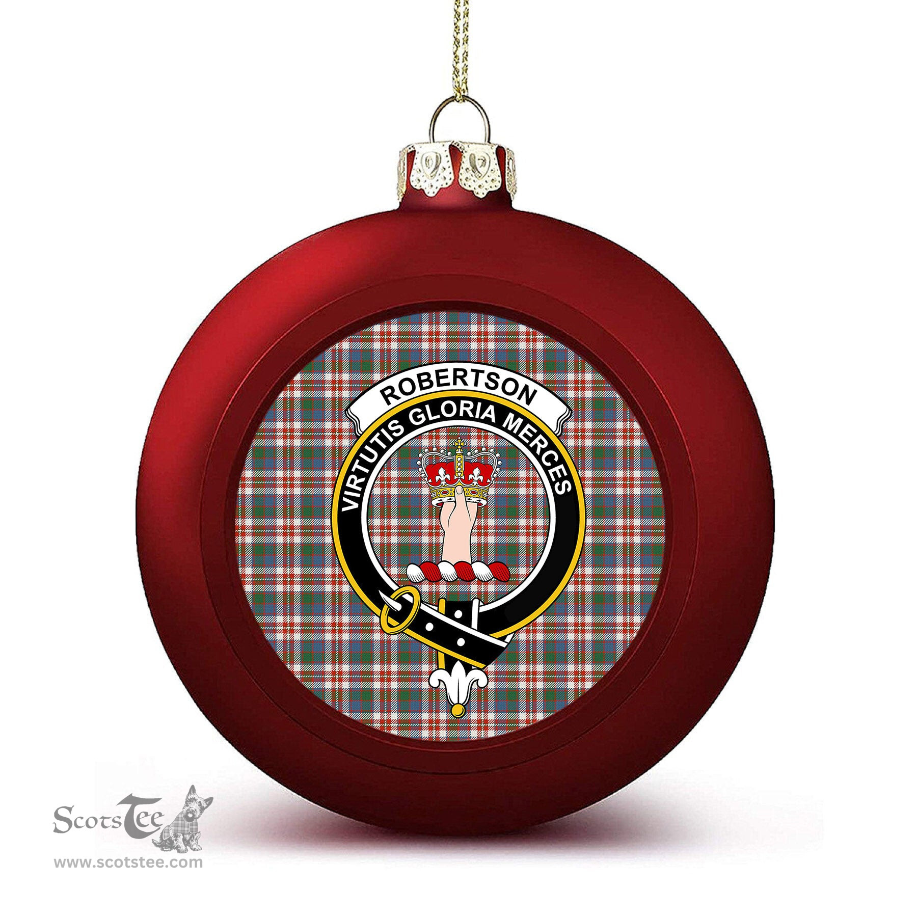 ScotsTee Shop Scottish Robertson Dress #2 Ancient Crest Tartan Christmas Ball Ornament