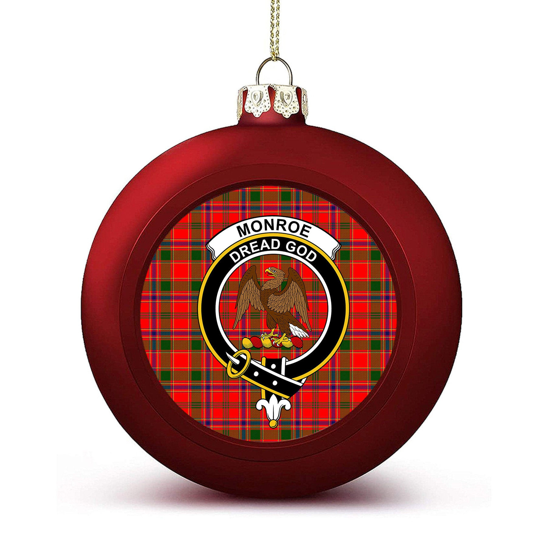 ScotsTee Shop Scottish Monroe Modern Crest Tartan Christmas Ball Ornament