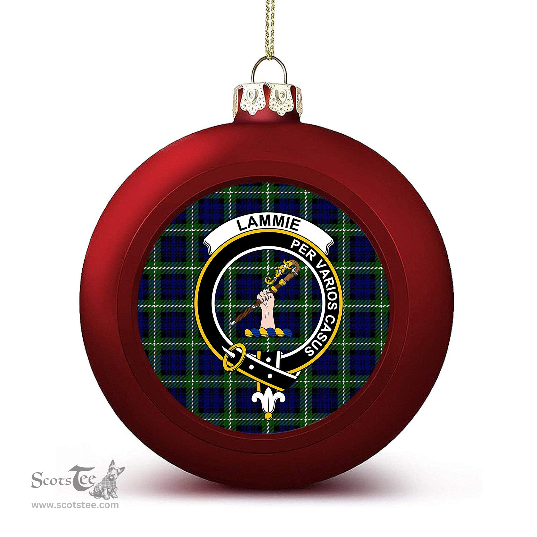 ScotsTee Shop Scottish Lammie Crest Tartan Christmas Ball Ornament