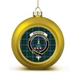 ScotsTee Shop Scottish Morrison Society Crest Tartan Christmas Ball Ornament