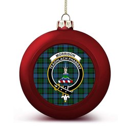 ScotsTee Shop Scottish Morrison Society Crest Tartan Christmas Ball Ornament