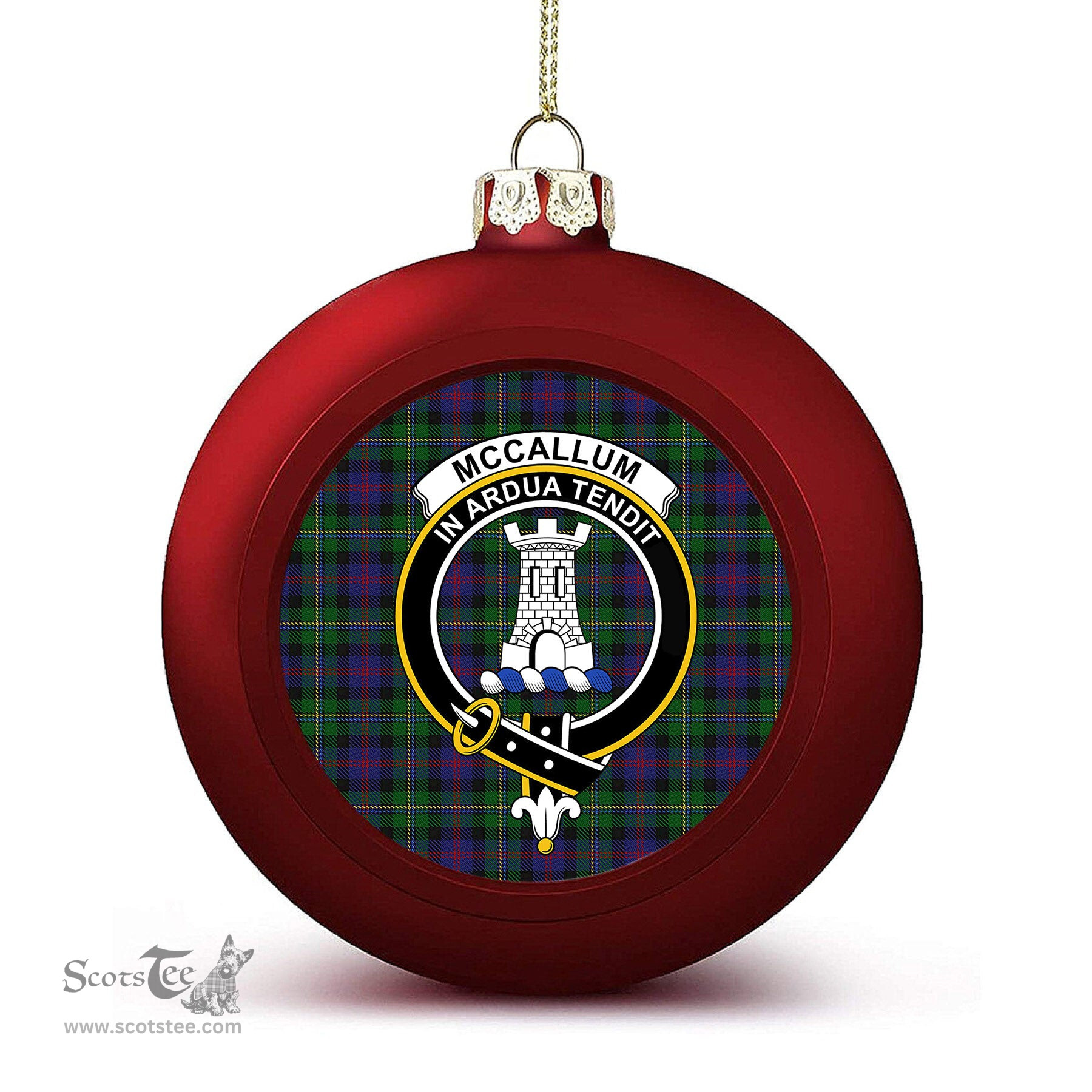 ScotsTee Shop Scottish McCallum Crest Tartan Christmas Ball Ornament