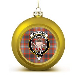 ScotsTee Shop Scottish McFarland Ancient Crest Tartan Christmas Ball Ornament