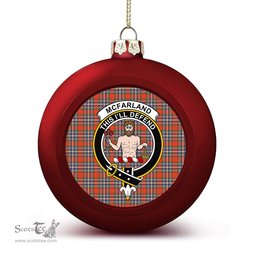 ScotsTee Shop Scottish McFarland Ancient Crest Tartan Christmas Ball Ornament