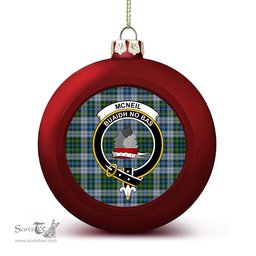 ScotsTee Shop Scottish McNeil Dress Crest Tartan Christmas Ball Ornament