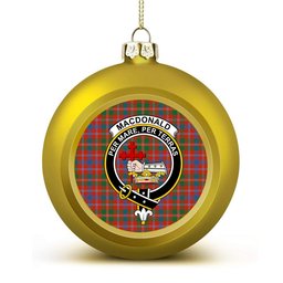 ScotsTee Shop Scottish MacDonald of Glenaladale Ancient Crest Tartan Christmas Ball Ornament
