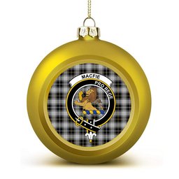 ScotsTee Shop Scottish MacFie of Colonsay Dress Crest Tartan Christmas Ball Ornament