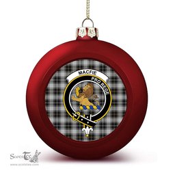 ScotsTee Shop Scottish MacFie of Colonsay Dress Crest Tartan Christmas Ball Ornament