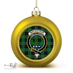 ScotsTee Shop Scottish MacArthur-Fox Hunting Ancient Crest Tartan Christmas Ball Ornament