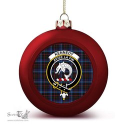 ScotsTee Shop Scottish Kennedy Irish Crest Tartan Christmas Ball Ornament