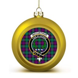 ScotsTee Shop Scottish MacArthur Milton Crest Tartan Christmas Ball Ornament