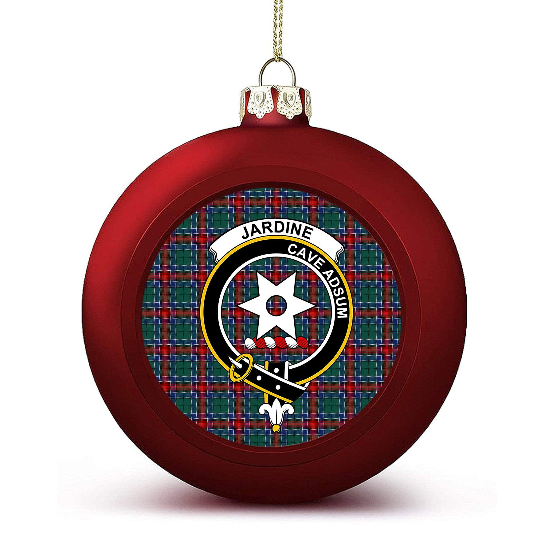 ScotsTee Shop Scottish Jardine Dress Modern Crest Tartan Christmas Ball Ornament
