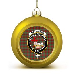 ScotsTee Shop Scottish McDonald of Kingsburgh Crest Tartan Christmas Ball Ornament