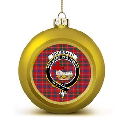 ScotsTee Shop Scottish McDonald of Glenaladale Modern Crest Tartan Christmas Ball Ornament
