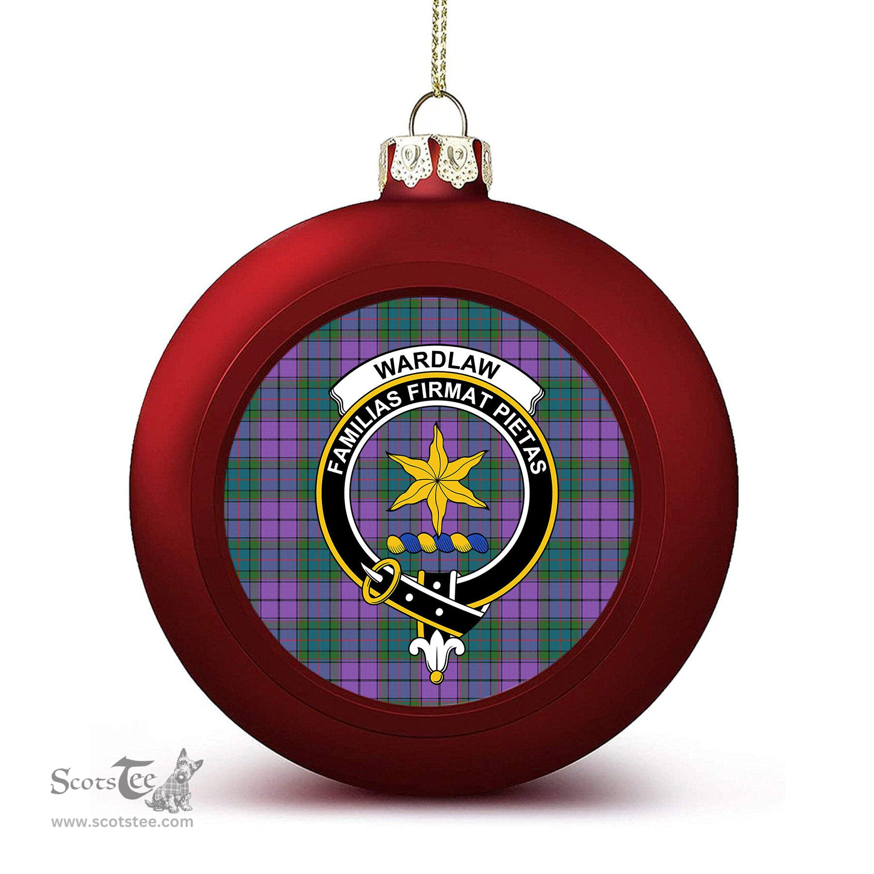 ScotsTee Shop Scottish Wardlaw Ancient Crest Tartan Christmas Ball Ornament