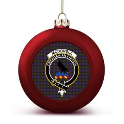 ScotsTee Shop Scottish McDonell of Glengarry Crest Tartan Christmas Ball Ornament