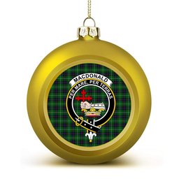 ScotsTee Shop Scottish MacDonald of The Isles Crest Tartan Christmas Ball Ornament