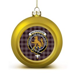 ScotsTee Shop Scottish MacPherson Hunting Crest Tartan Christmas Ball Ornament