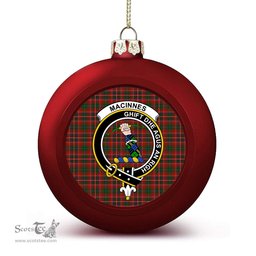 ScotsTee Shop Scottish MacInnes Hastie Crest Tartan Christmas Ball Ornament