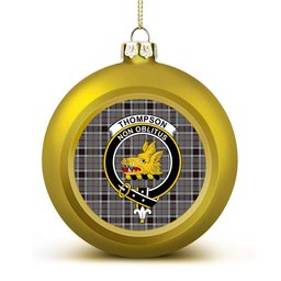 ScotsTee Shop Scottish Thompson Grey Dress Crest Tartan Christmas Ball Ornament