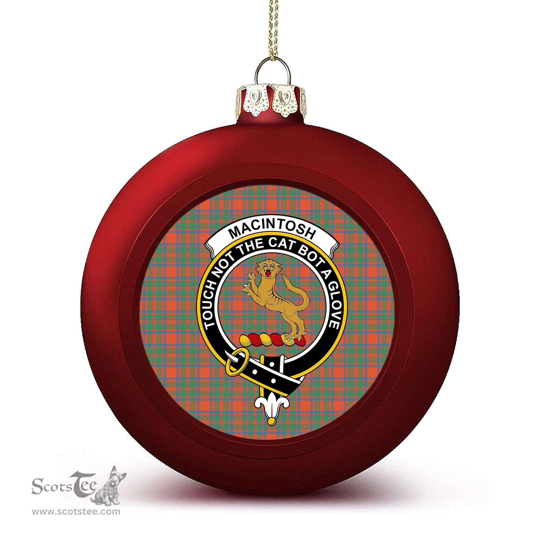 ScotsTee Shop Scottish MacIntosh Ancient Crest Tartan Christmas Ball Ornament