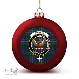 ScotsTee Shop Scottish Wishart Hunting Crest Tartan Christmas Ball Ornament