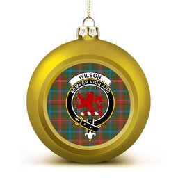 ScotsTee Shop Scottish Wilson Janet Ancient Clan Crest Tartan Christmas Ball Ornament