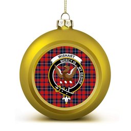 ScotsTee Shop Scottish Wishart Dress Modern Crest Tartan Christmas Ball Ornament