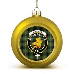 ScotsTee Shop Scottish MacIver Hunting Crest Tartan Christmas Ball Ornament