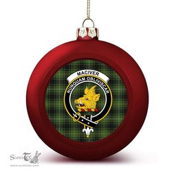 ScotsTee Shop Scottish MacIver Hunting Crest Tartan Christmas Ball Ornament
