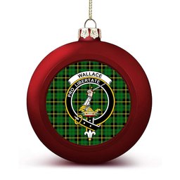ScotsTee Shop Scottish Wallace Hunting - Green Crest Tartan Christmas Ball Ornament