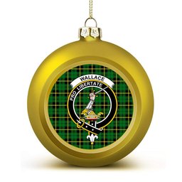 ScotsTee Shop Scottish Wallace Hunting - Green Crest Tartan Christmas Ball Ornament