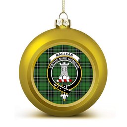 ScotsTee Shop Scottish MacLean of Duart Hunting Ancient Crest Tartan Christmas Ball Ornament