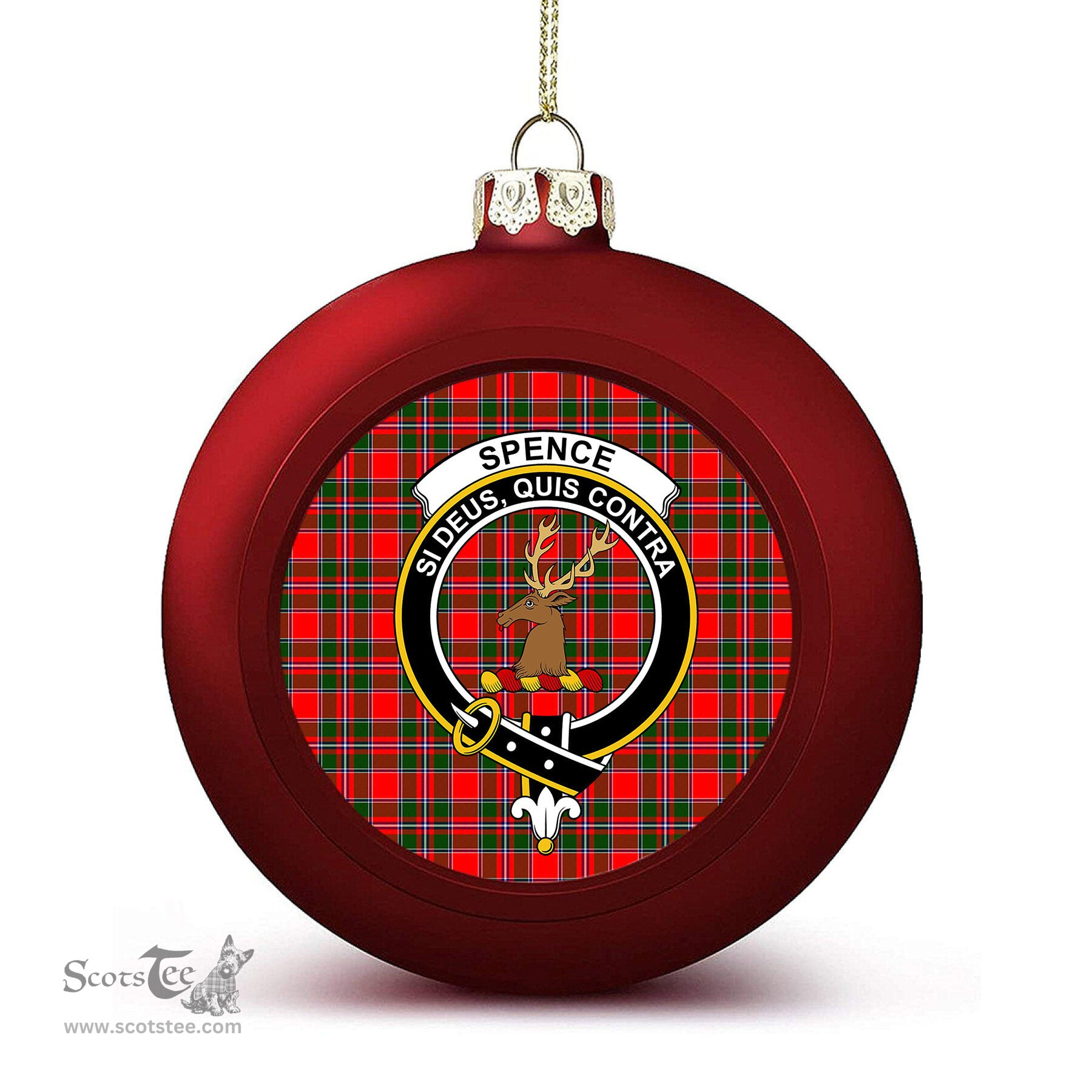 ScotsTee Shop Scottish Spence Modern Crest Tartan Christmas Ball Ornament