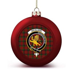 ScotsTee Shop Scottish Nicolson Lochcarron Crest Tartan Christmas Ball Ornament