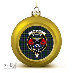 ScotsTee Shop Scottish MacLeod of Gesto 2 Crest Tartan Christmas Ball Ornament