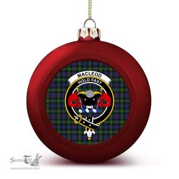 ScotsTee Shop Scottish MacLeod of Gesto 2 Crest Tartan Christmas Ball Ornament