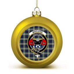 ScotsTee Shop Scottish MacLeod of California Crest Tartan Christmas Ball Ornament