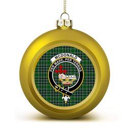 ScotsTee Shop Scottish McDonald Lord of the Isles Hunting Crest Tartan Christmas Ball Ornament