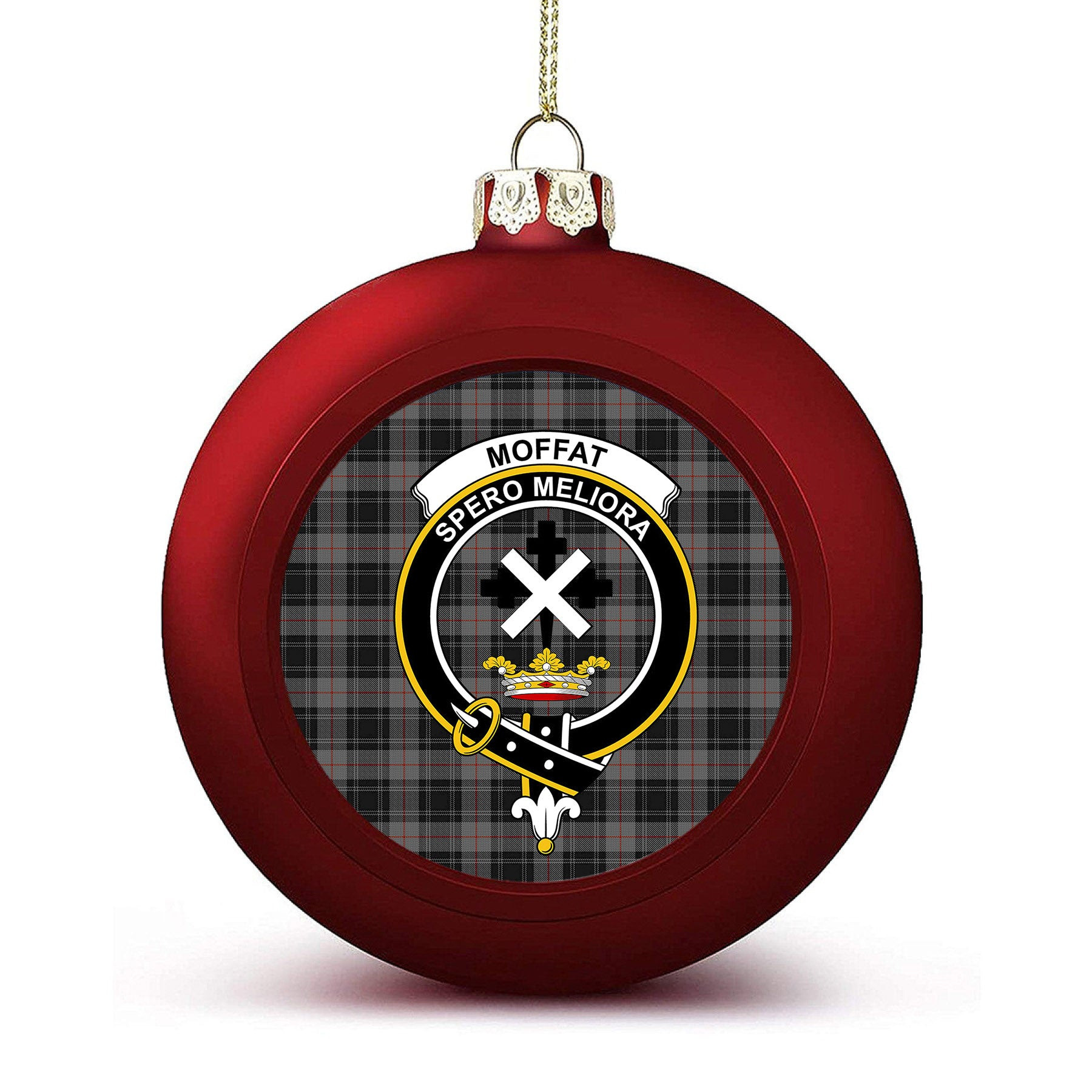 ScotsTee Shop Scottish Moffat 1984 Crest Tartan Christmas Ball Ornament